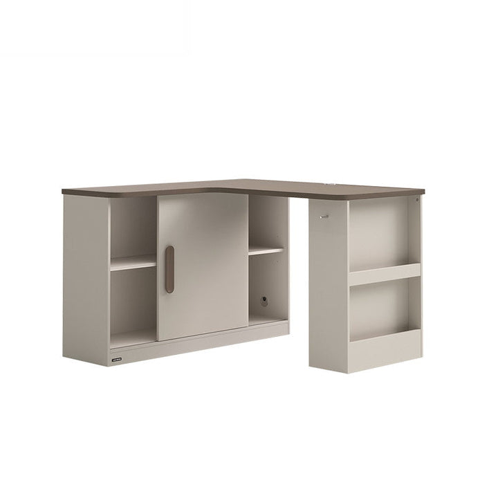 GORDON 140cm Corner Storage Desk Grey + Black Walnut