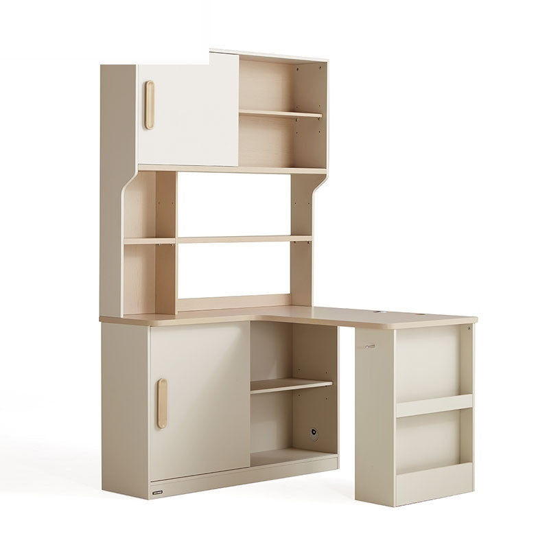 GORDON 140cm Corner Storage Desk with 120cm Counter Wood Color + Grey