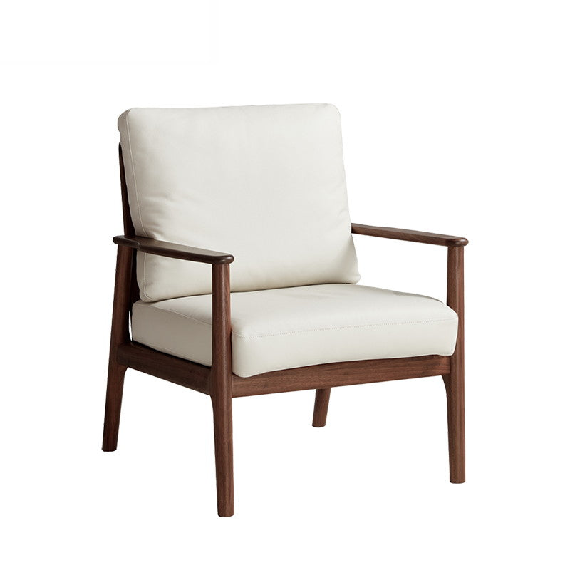 GIULIANO Walnut and White Solid Wood Sofa