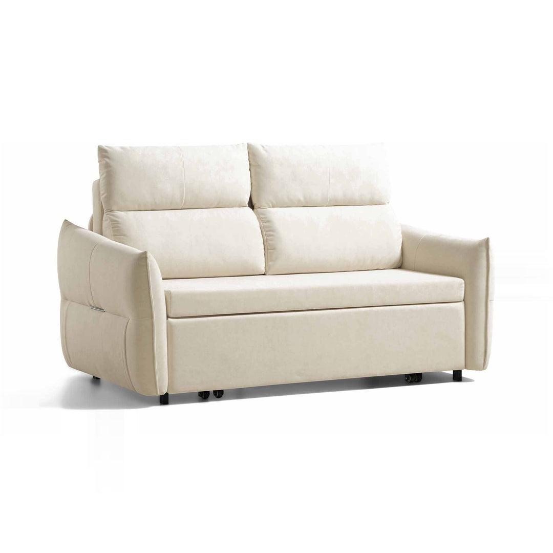 A cream-colored sofa on a white background.