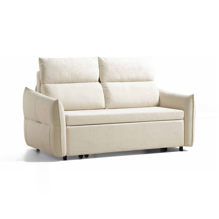 A cream-colored sofa on a white background.