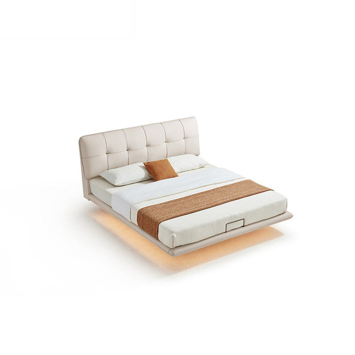 TOME Beige Floating Bed With Light