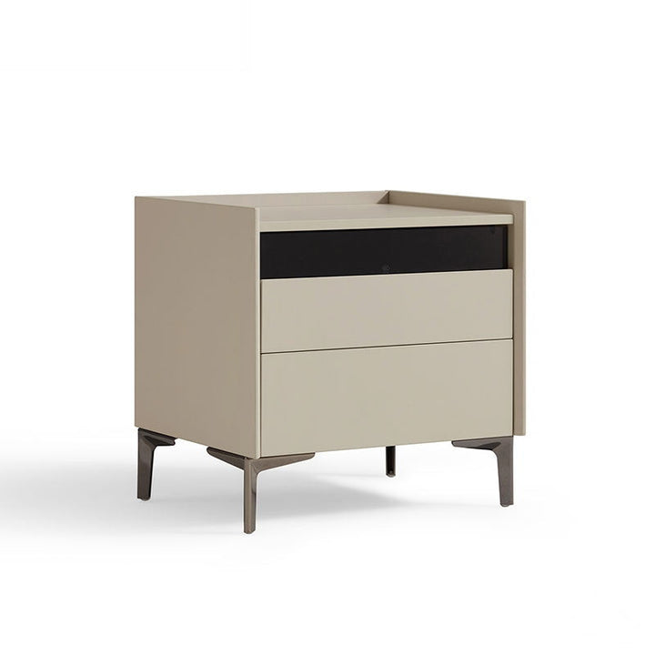 TYNE Grey Nightstand with Two Drawer
