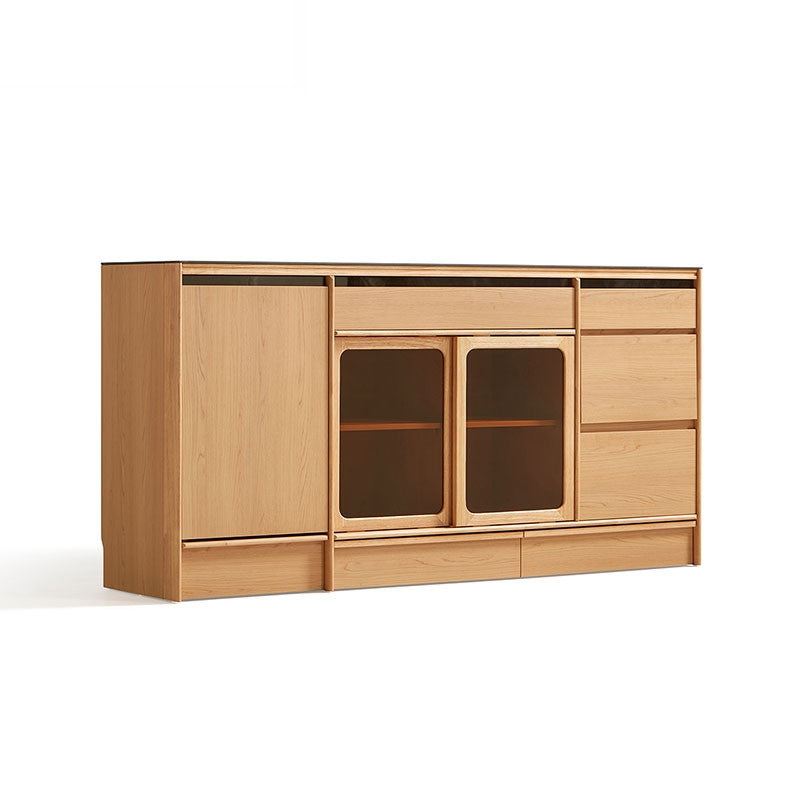 JAZMINE 180cm Low Sideboard Wood Color + Black