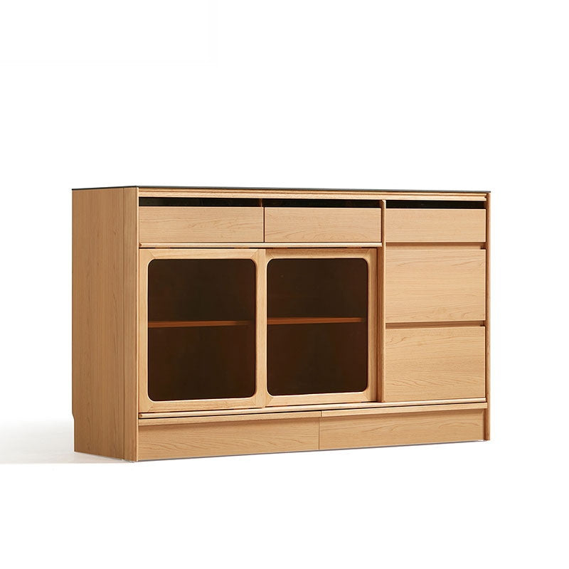 JAZMINE 150cm Low Sideboard Wood Color + Black