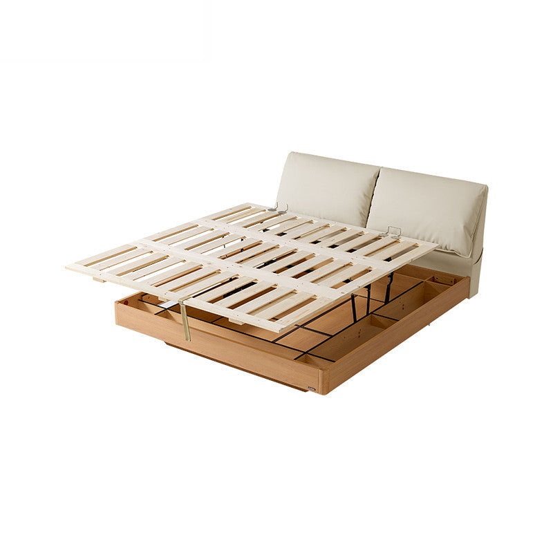 JANELLE Wood Color Panel Bed