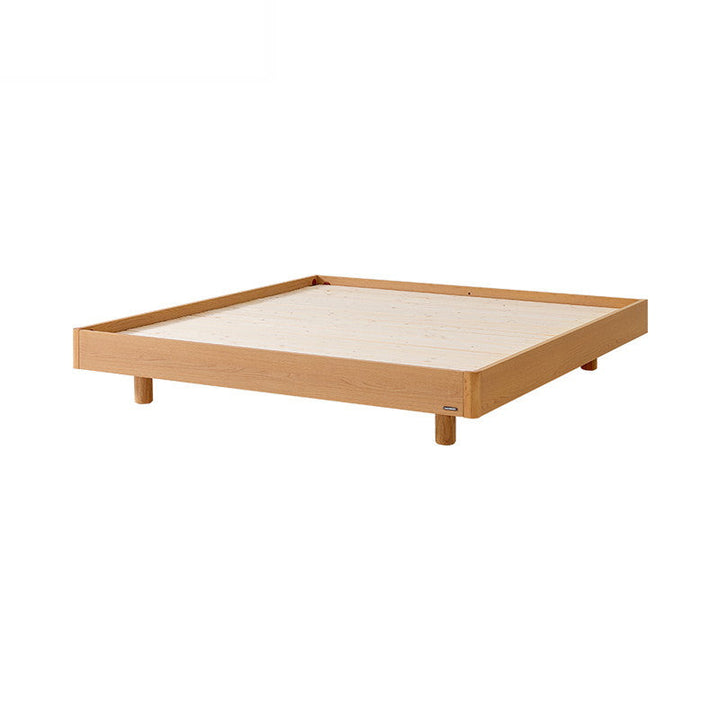 JANELLE Wood Color Panel Queen Bed wood color Planking No headboard