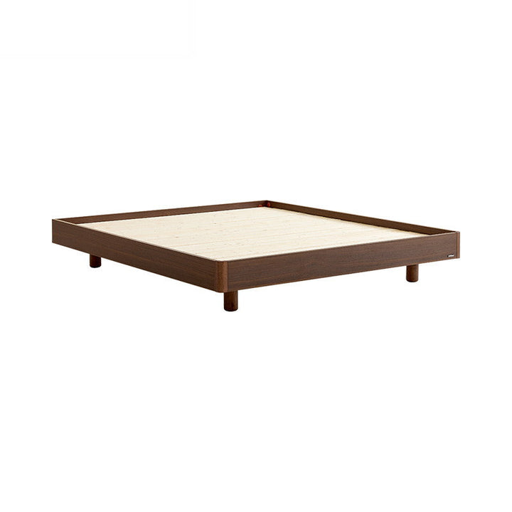 JANELLE Wood Color Panel Queen Bed walnut Planking No headboard