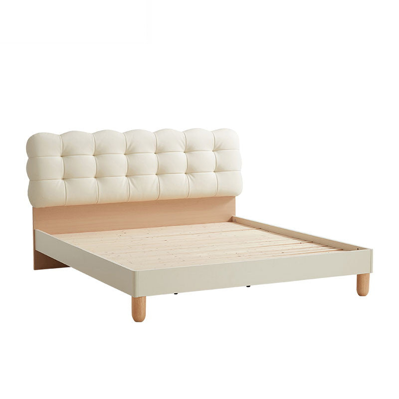 JEANNE Wood Color and White Solid Wood Bed