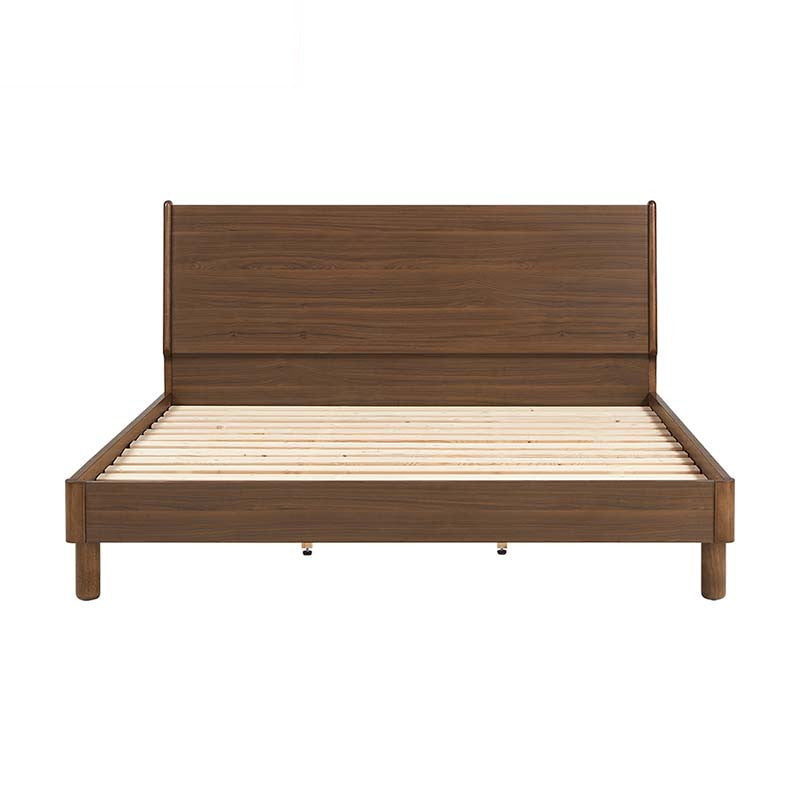 PARNA Walnut Color Panel Wood Bed