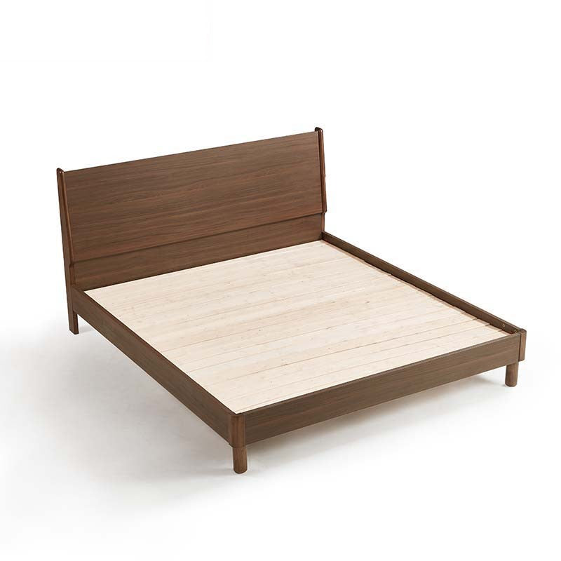 PARNA Walnut Color Panel Wood Bed