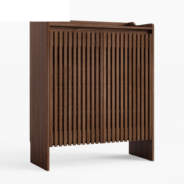 JENSEN Walnut Slatted Shoe Cabinet