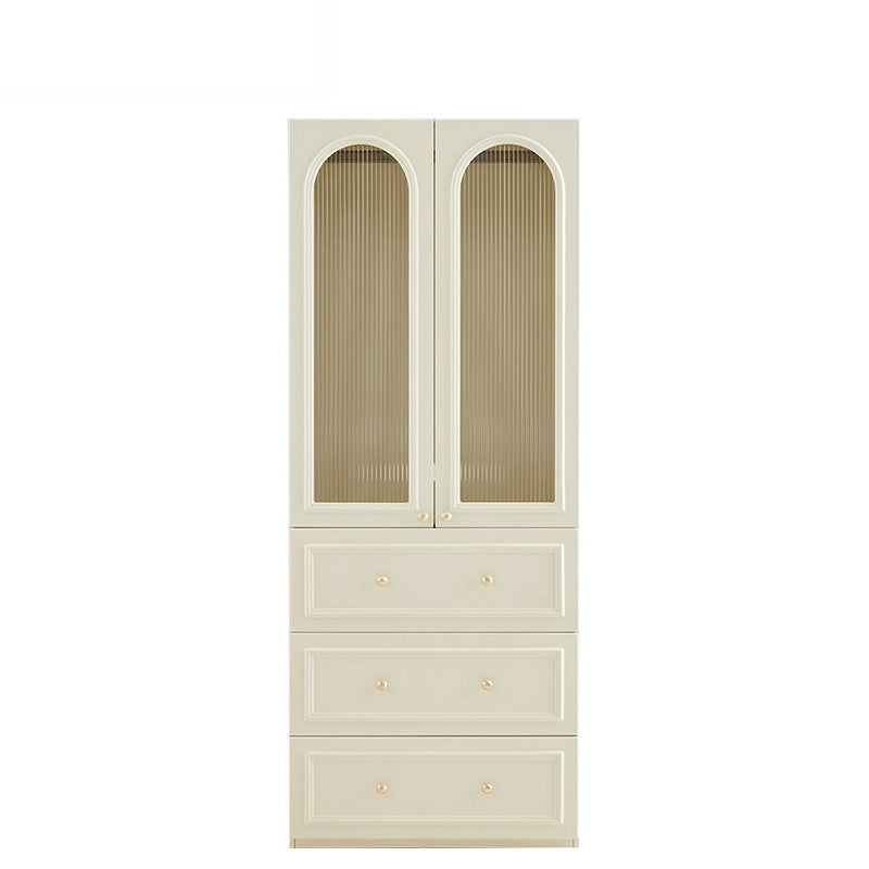 VICHY 200cm Glass Two Door Wardrobe White