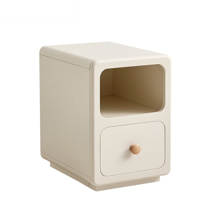 KHALID One Drawer White Narrow Nightstand