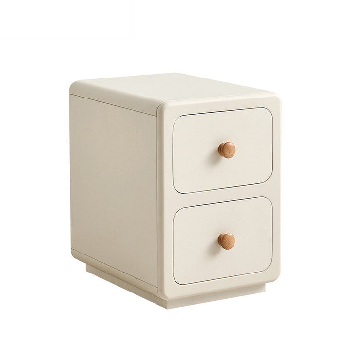 KHALID Two Drawers White Narrow Nightstand