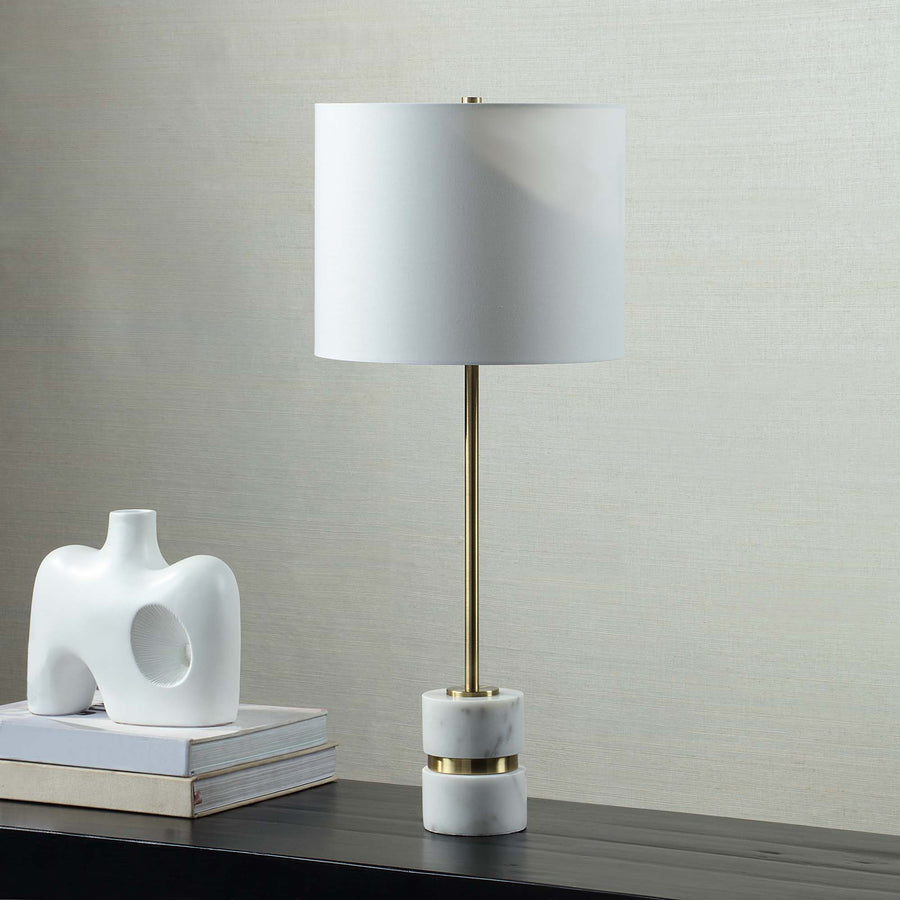 TALULLA Antique Brass Marble Accent Lamp