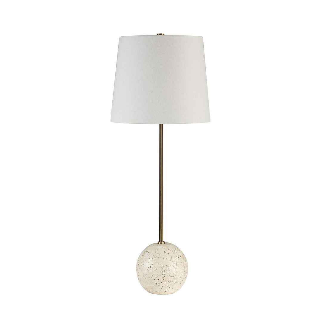 DAVIDE Off-White Lamp with Brass Stem