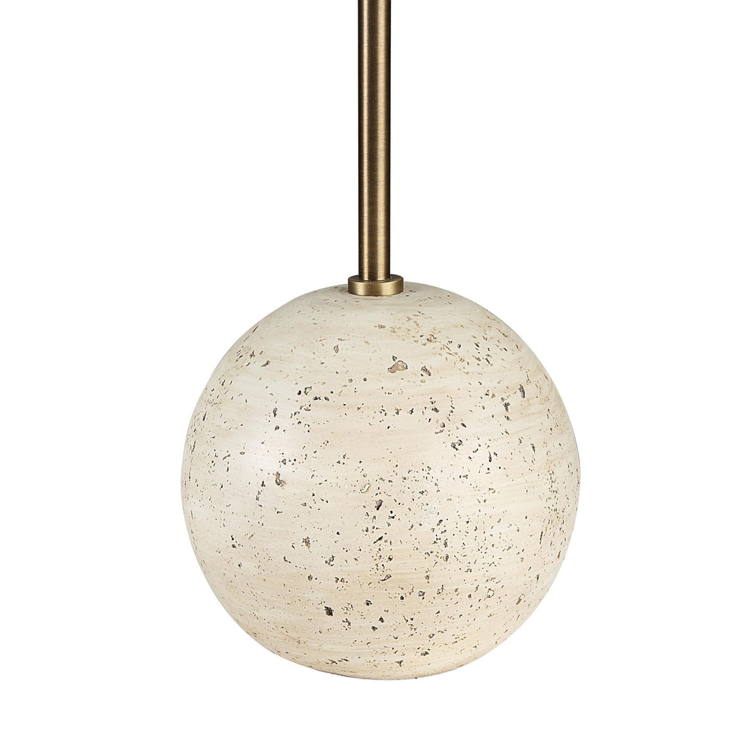 DAVIDE Off-White Lamp with Brass Stem