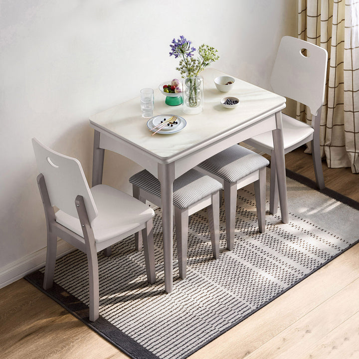 PAOLO Tempered Glass Extendable Dining Table