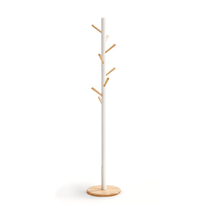LEOPOLD Wooden Coat Rack White and Oak