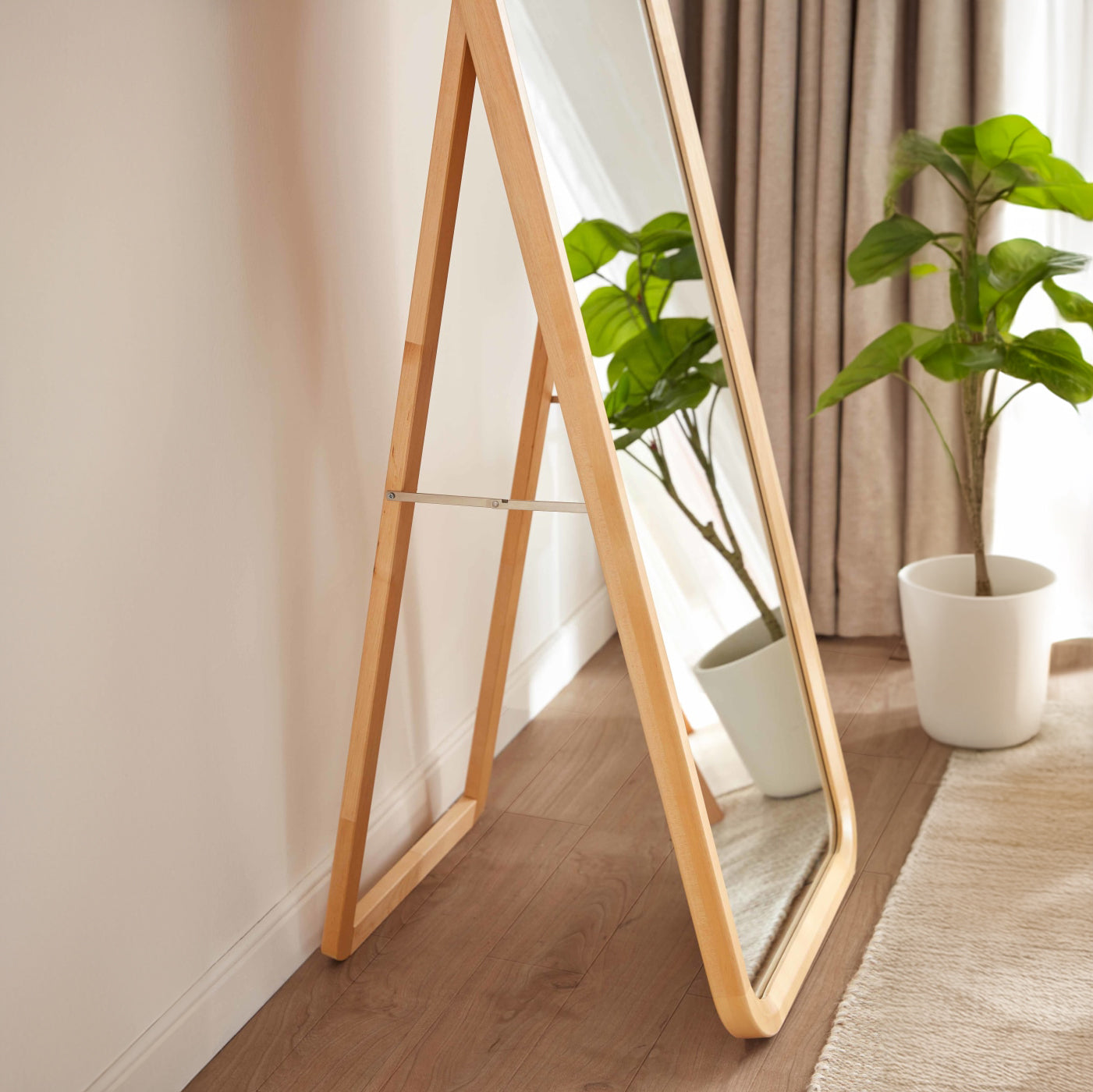ARCHER Birch Wood Standing Mirror – Home Quarters Furnishings