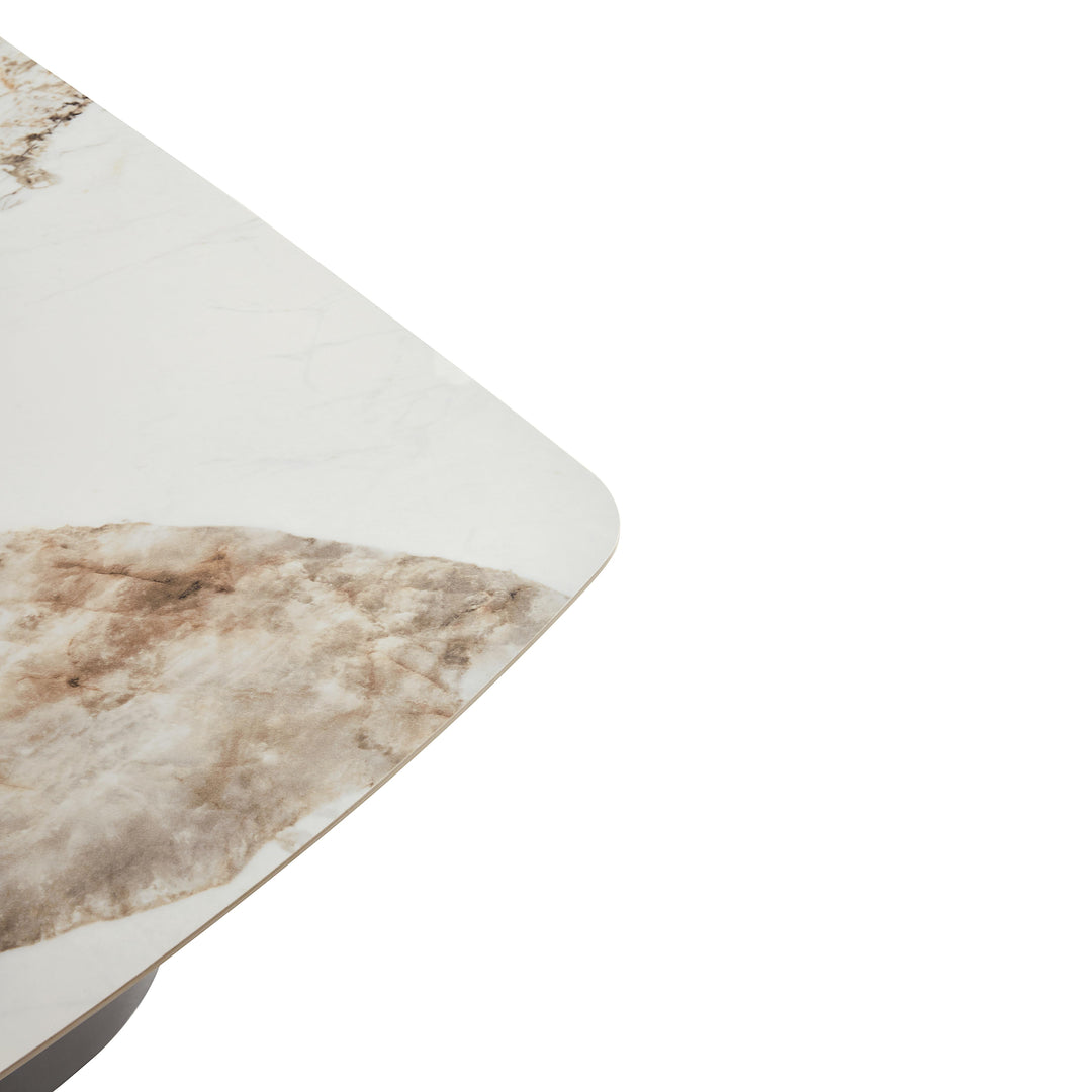 LOCHLAN Ceramic, White and Grey Dining Table