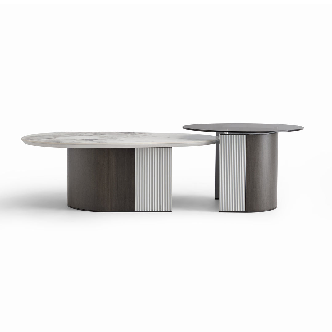 CYRANO Luxury Dual Coffee Tables with Storage – Black & White