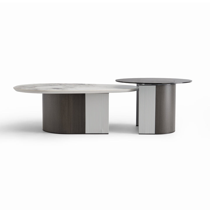 CYRANO Luxury Dual Coffee Tables with Storage – Black & White