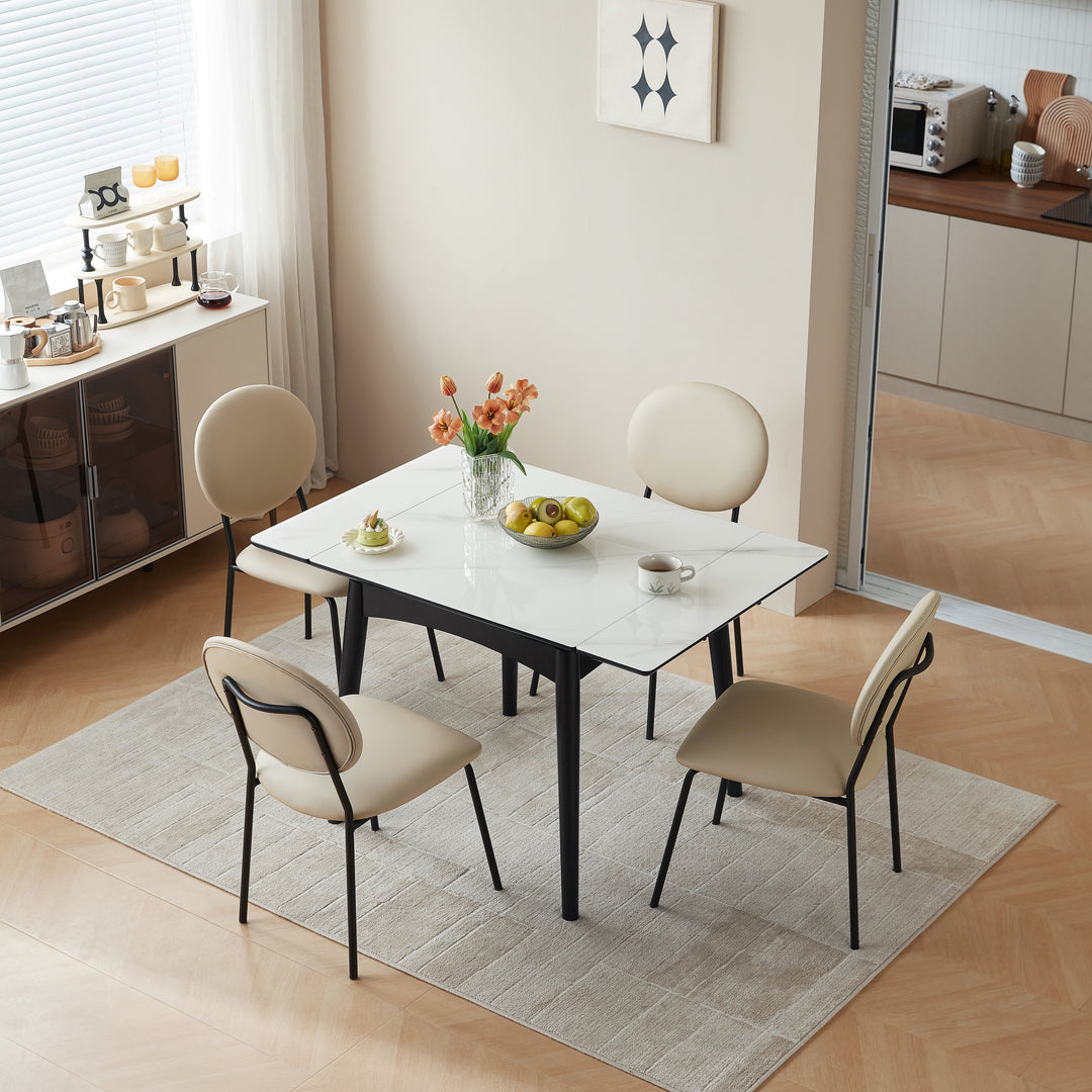 ARDENA Luxury White Stone Extendable Dining Table