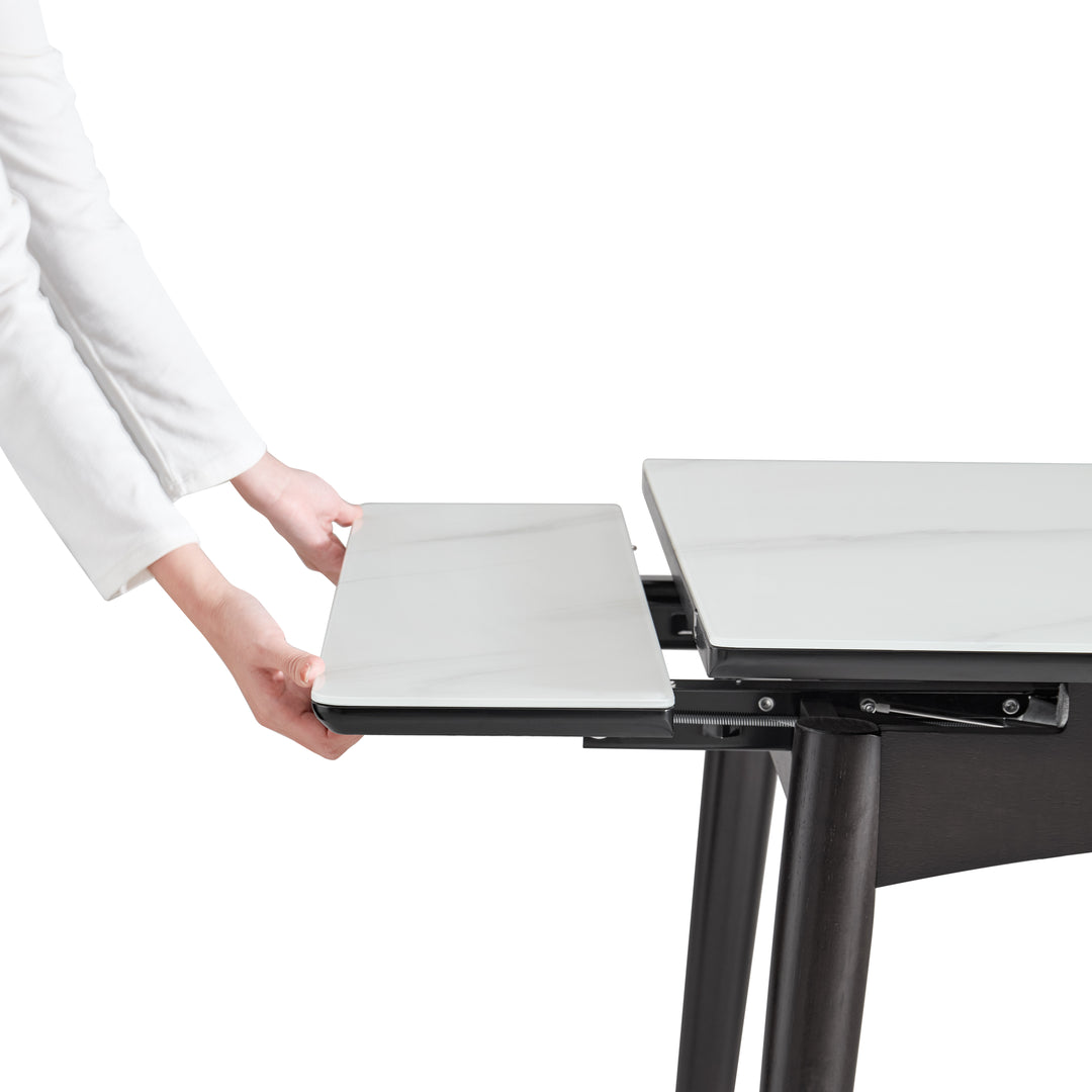 ARDENA Luxury White Stone Extendable Dining Table
