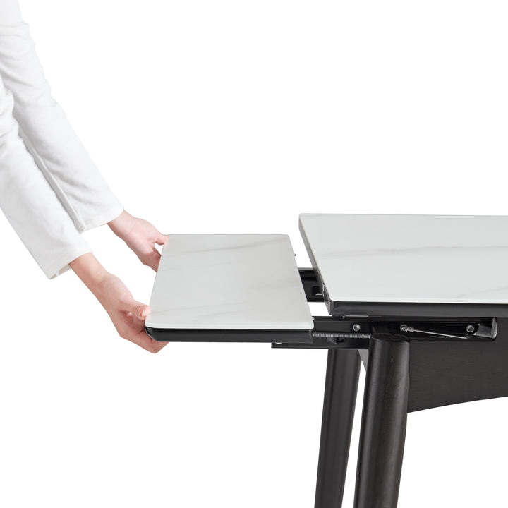 ARDENA Luxury White Stone Extendable Dining Table
