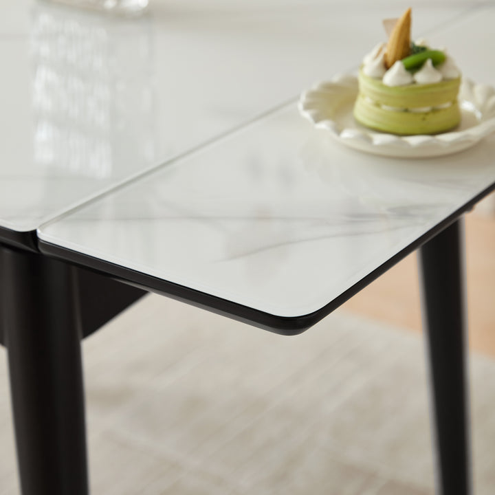 ARDENA Luxury White Stone Extendable Dining Table