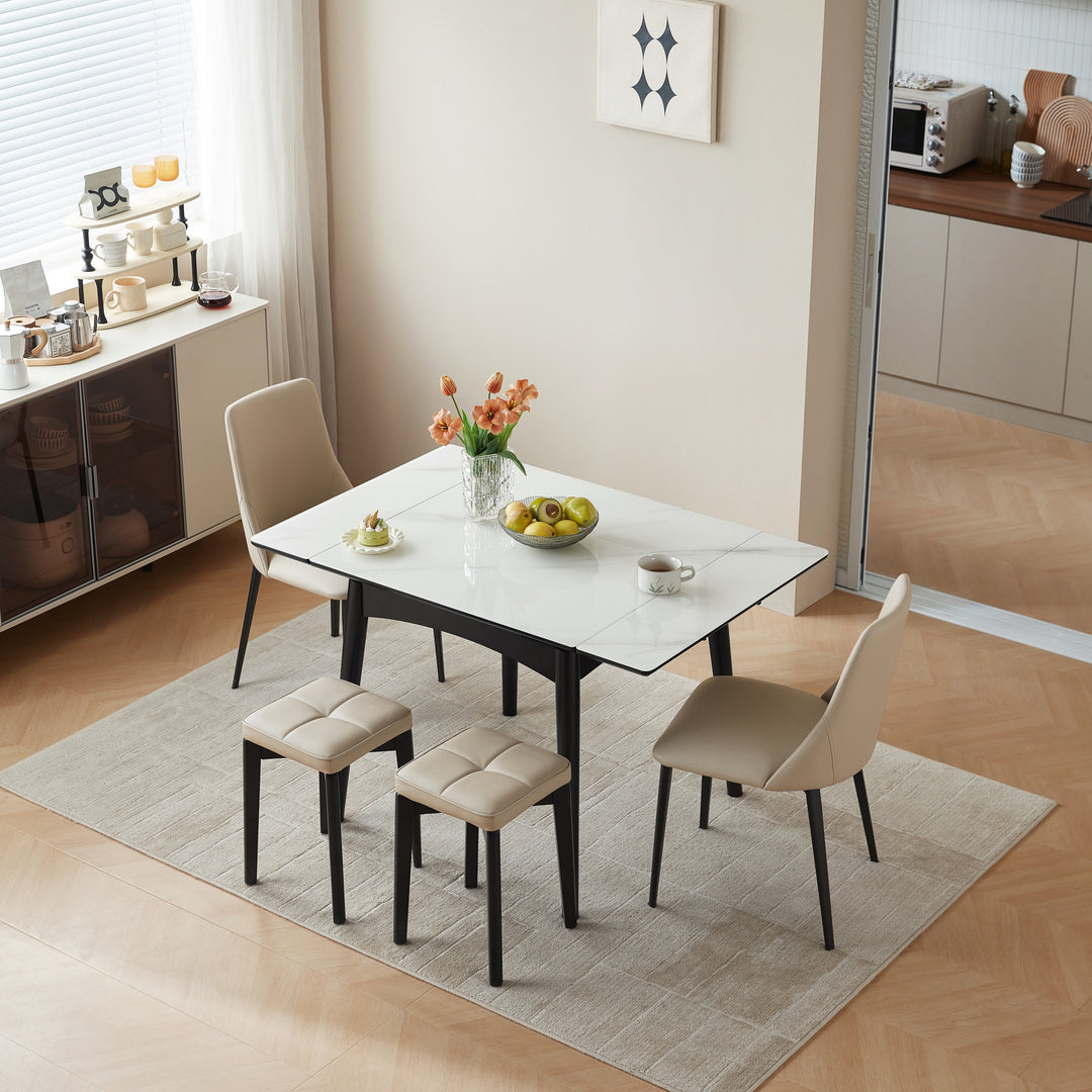 ARDENA Luxury White Stone Extendable Dining Table