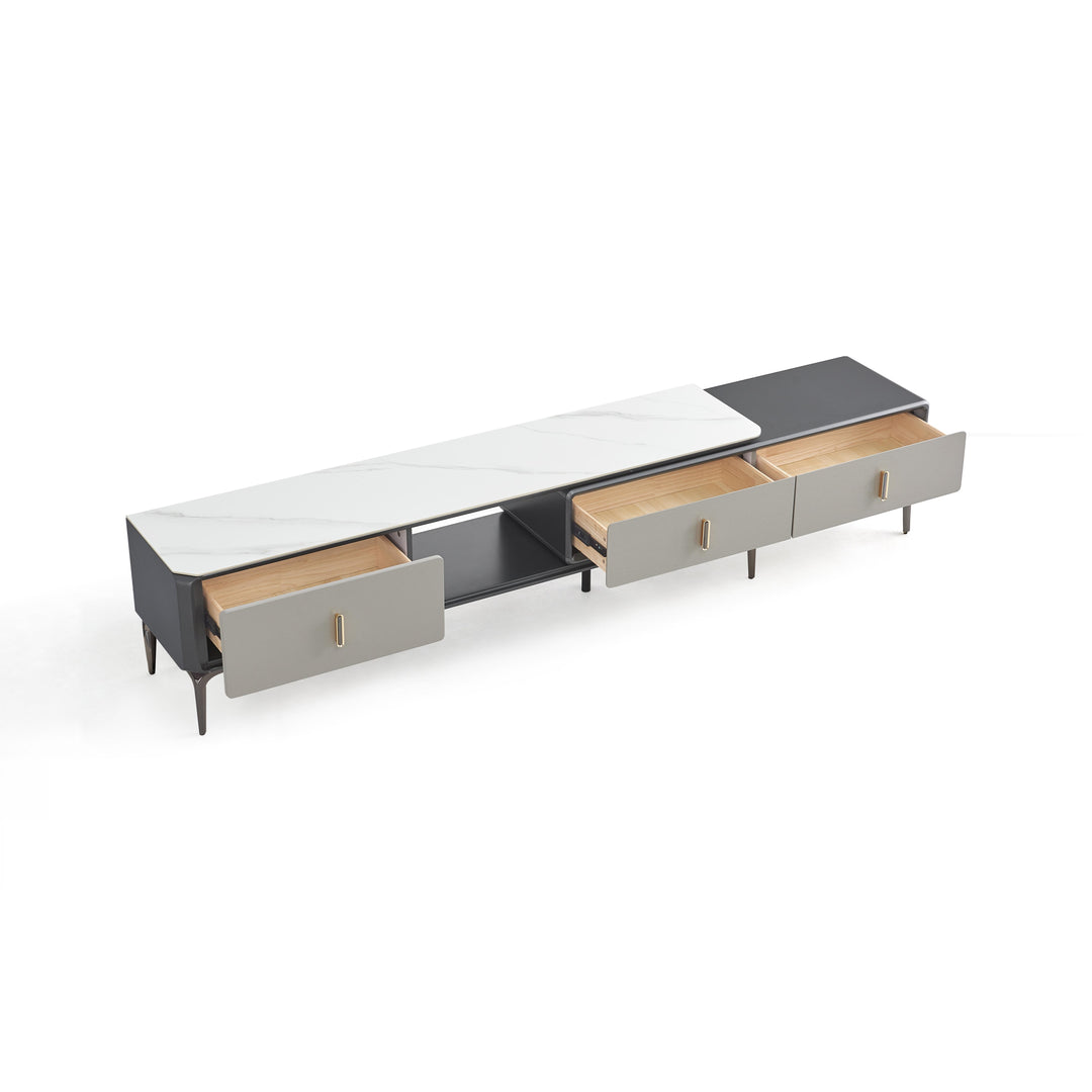 LLOYD Grey, Drawer and Cabinet TV Stand