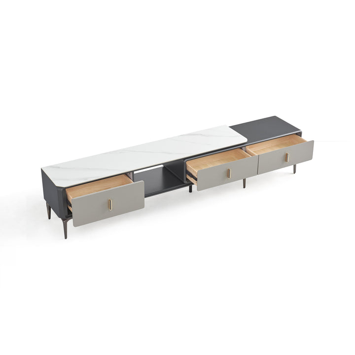 LLOYD Grey, Drawer and Cabinet TV Stand