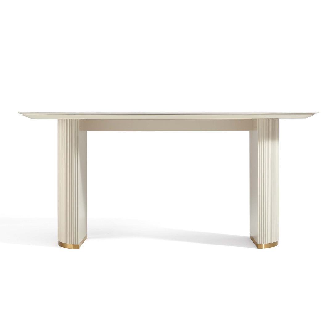 LINKIN Rounded, White Ceramic Dining Table