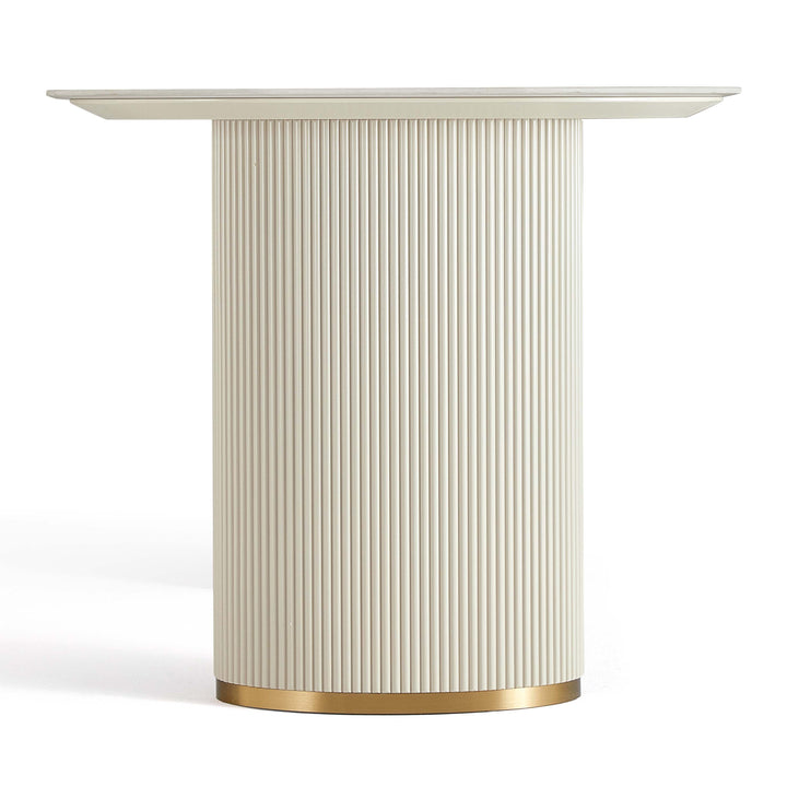 LINKIN Rounded, White Ceramic Dining Table