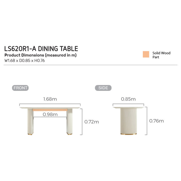 LINKIN Rounded, White Ceramic Dining Table