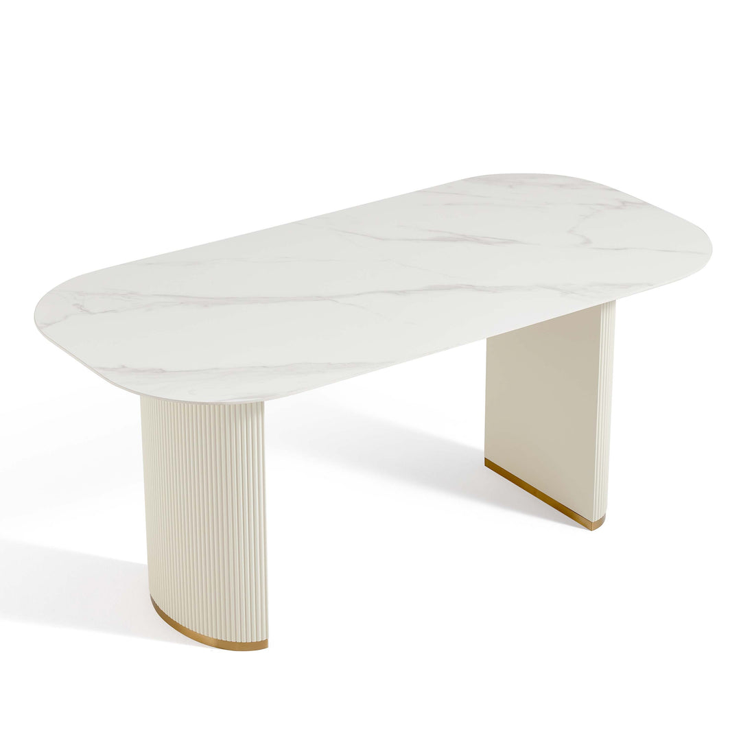 LINKIN Rounded, White Ceramic Dining Table