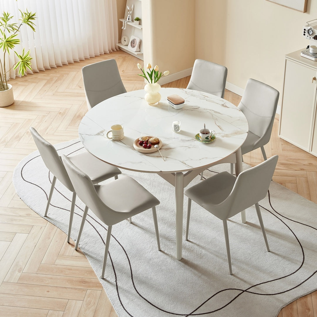 MARBELLE Minimalist Round Extendable Dining Table for Small Spaces