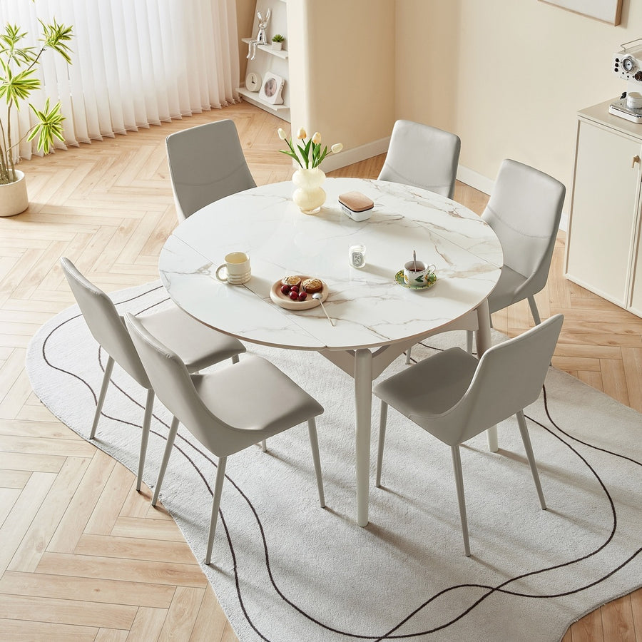 MARBELLE Minimalist Round Extendable Dining Table for Small Spaces