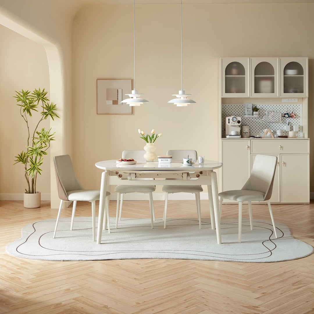 MARBELLE Minimalist Round Extendable Dining Table for Small Spaces