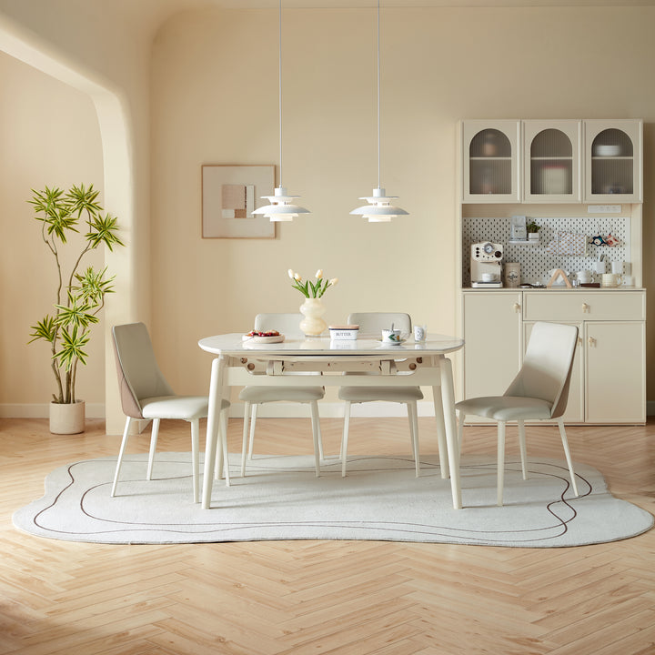 MARBELLE Minimalist Round Extendable Dining Table for Small Spaces