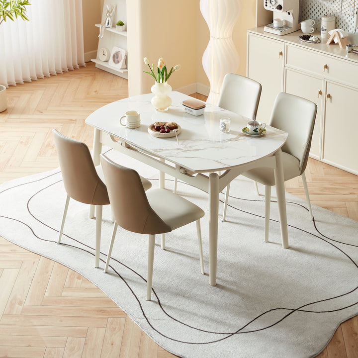 MARBELLE Minimalist Round Extendable Dining Table for Small Spaces