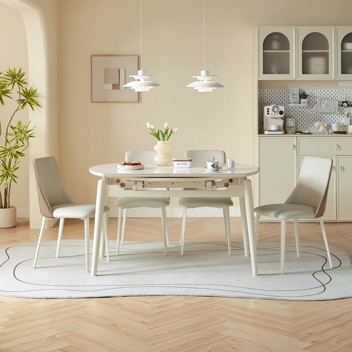 MARBELLE Minimalist Round Extendable Dining Table for Small Spaces