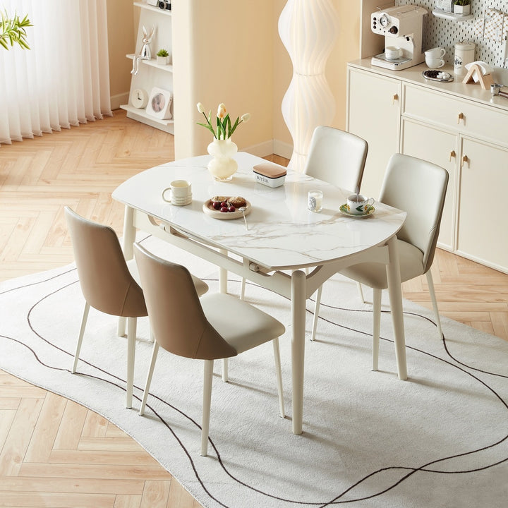 MARBELLE Minimalist Round Extendable Dining Table for Small Spaces