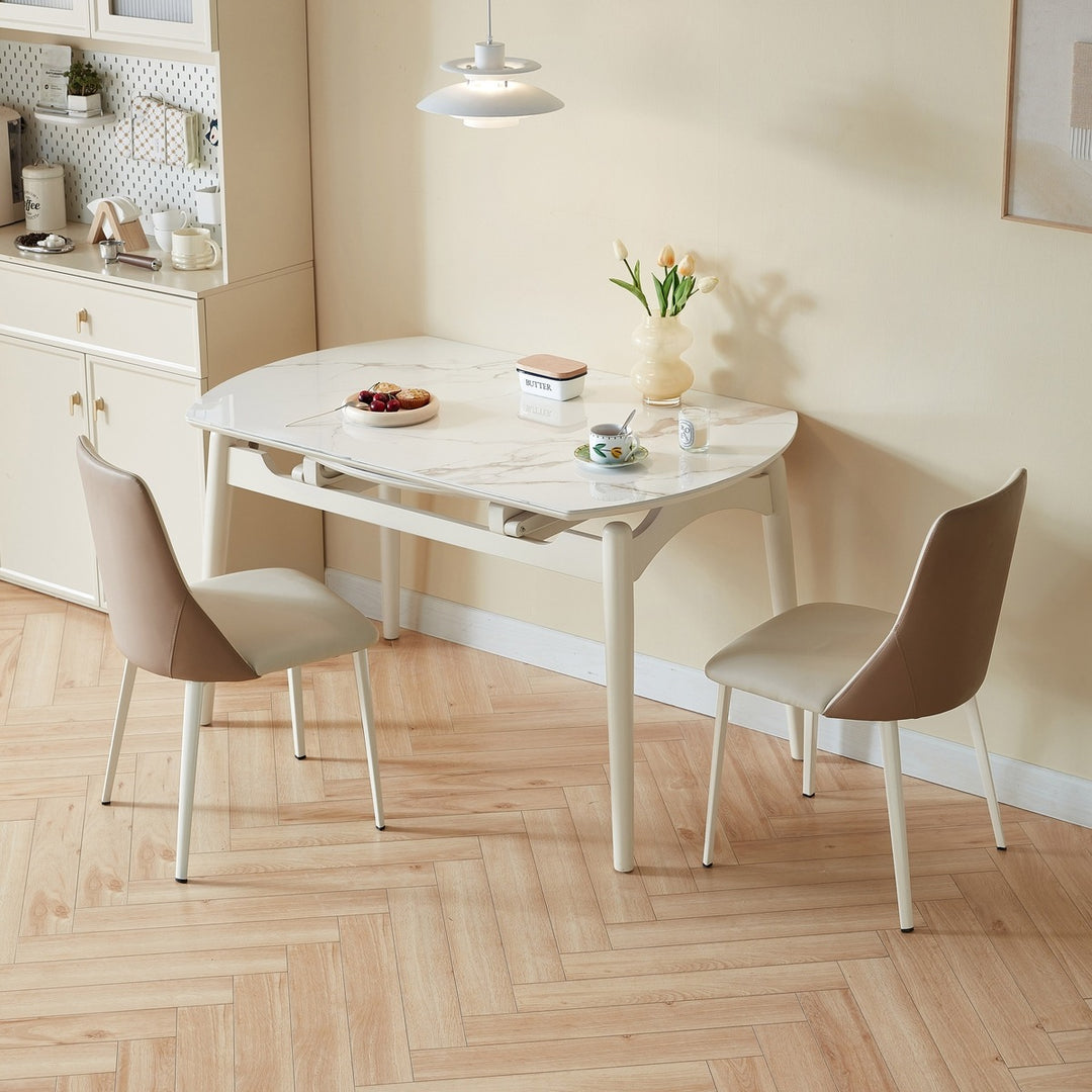 MARBELLE Minimalist Round Extendable Dining Table for Small Spaces