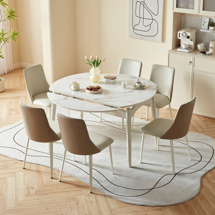 MARBELLE Minimalist Round Extendable Dining Table for Small Spaces