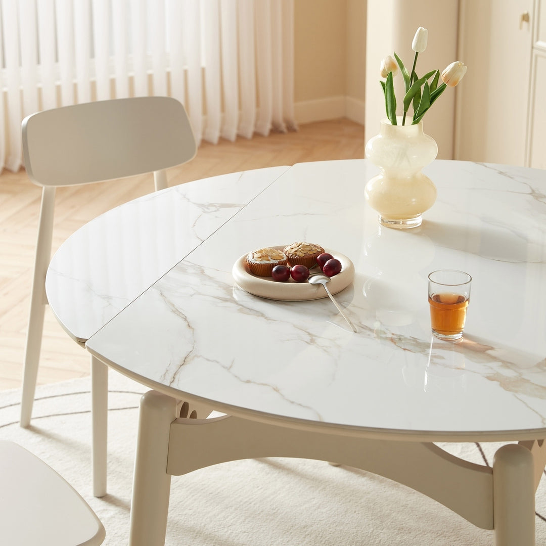 MARBELLE Minimalist Round Extendable Dining Table for Small Spaces