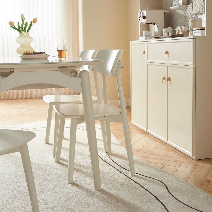 MARBELLE Minimalist Round Extendable Dining Table for Small Spaces